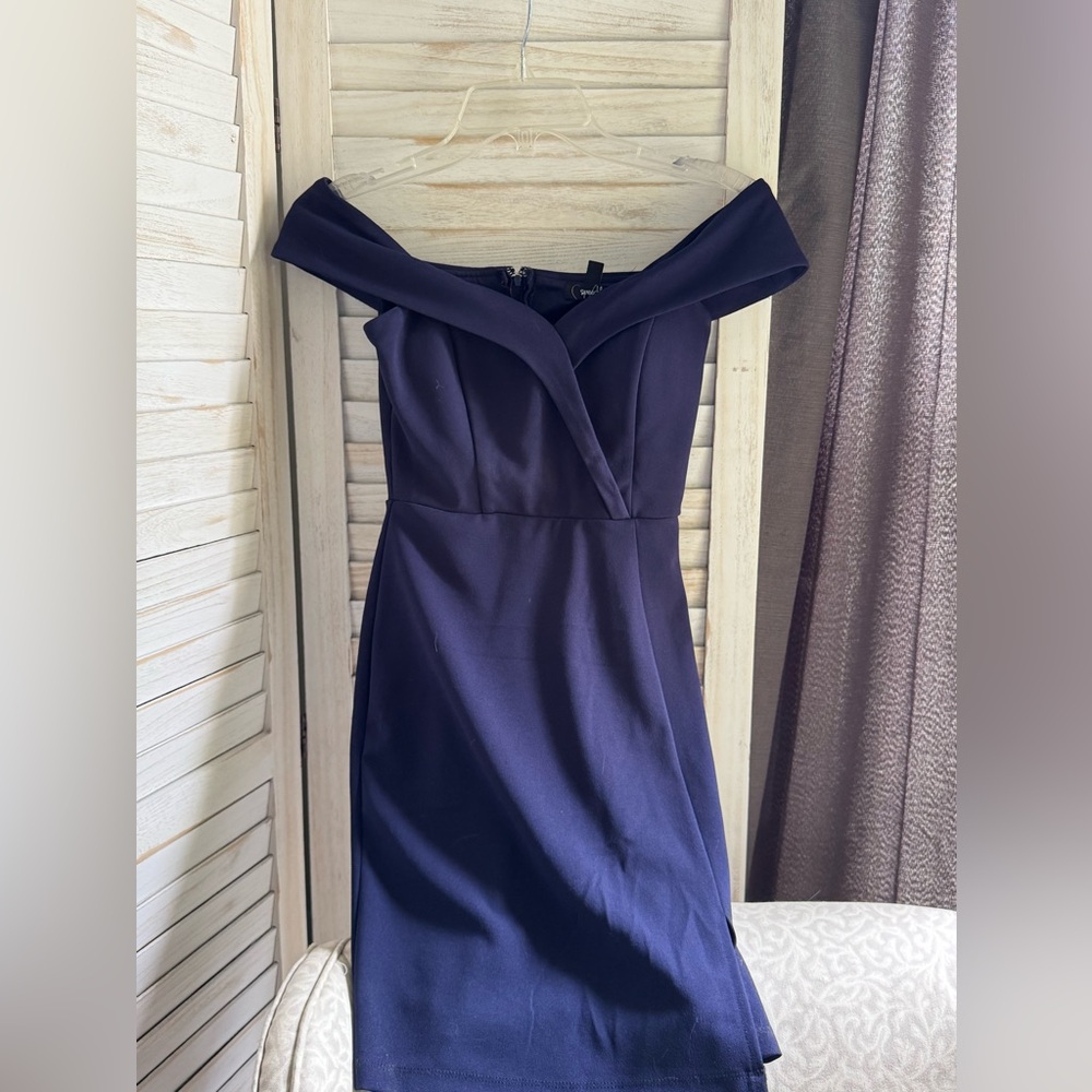 Speechless Strapless Navy Dress